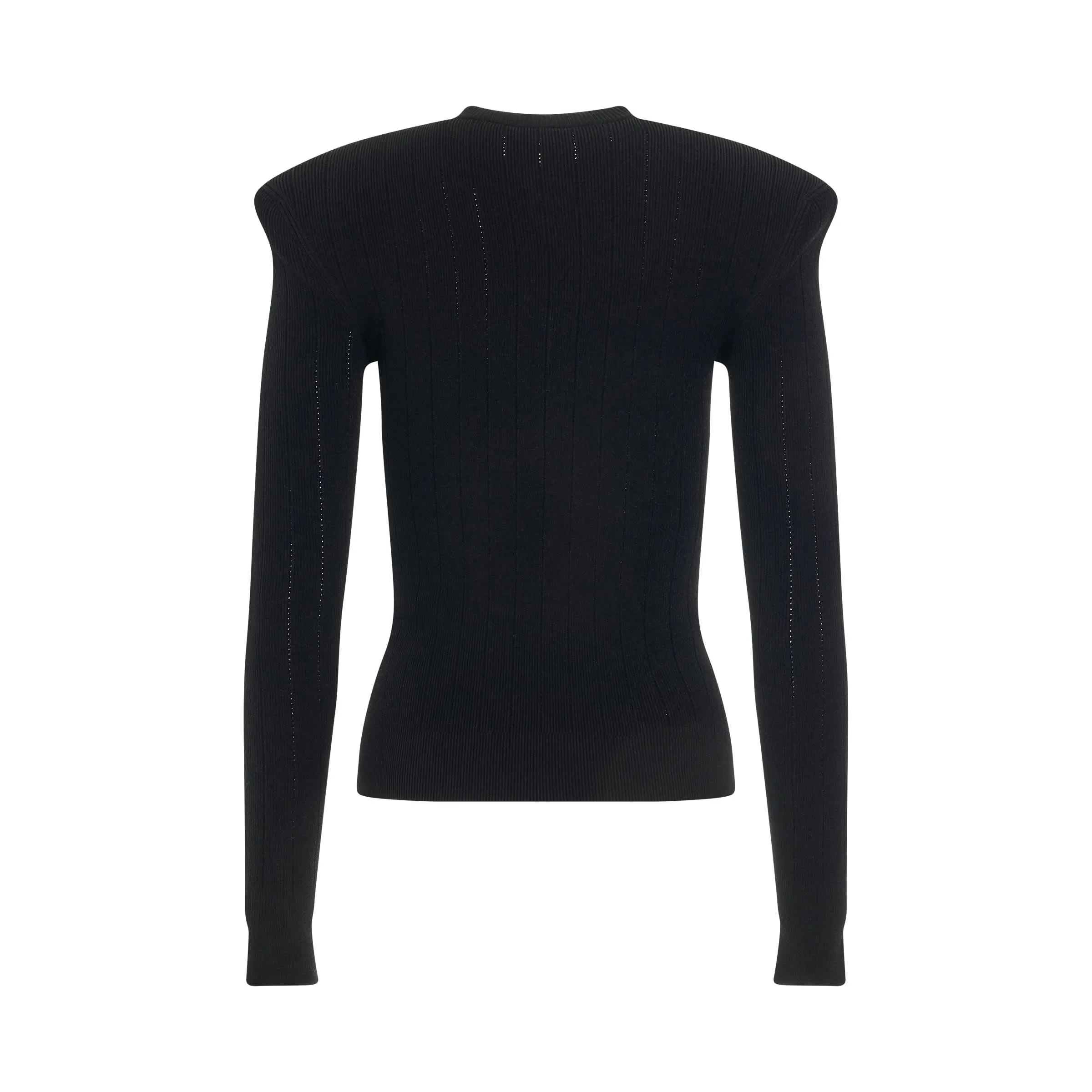 6 Buttons Knit Pullover in Black