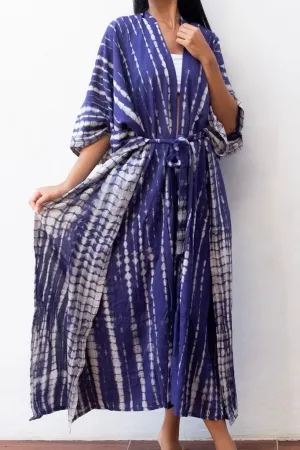 Bali Shibori - Violet Kimono Robe
