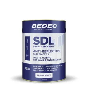 Bedec Spray Daylight Anti Reflective Paint - Flat Matt - Bright White - 5 Litre