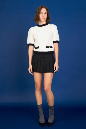Combo Puff Sleeves Knit