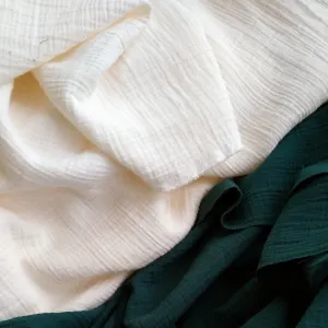 Crinkle Double Gauze / Creamy White