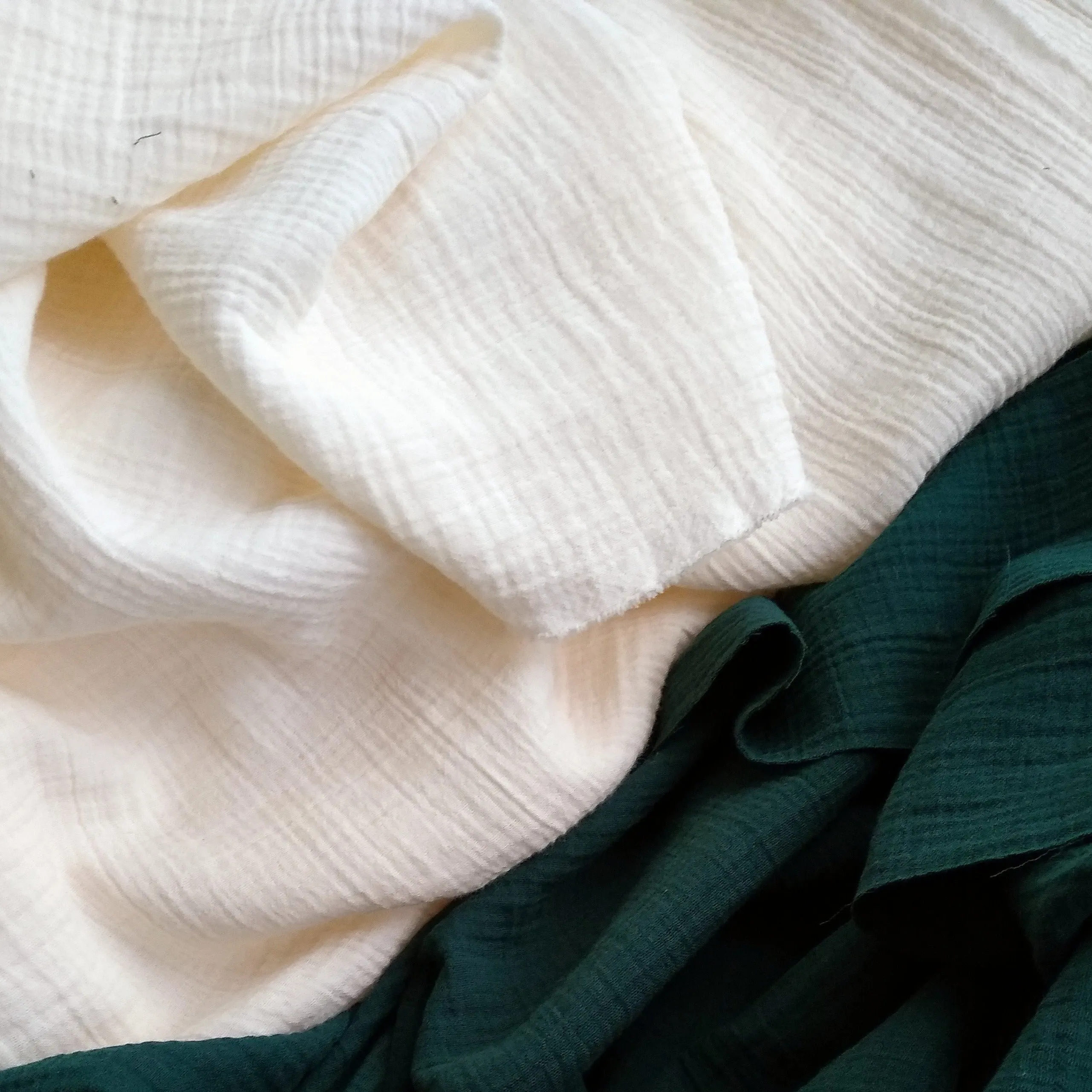 Crinkle Double Gauze / Creamy White