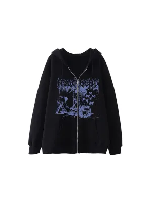 Gothic Sweatshirt Street Oversize Casual Jacket