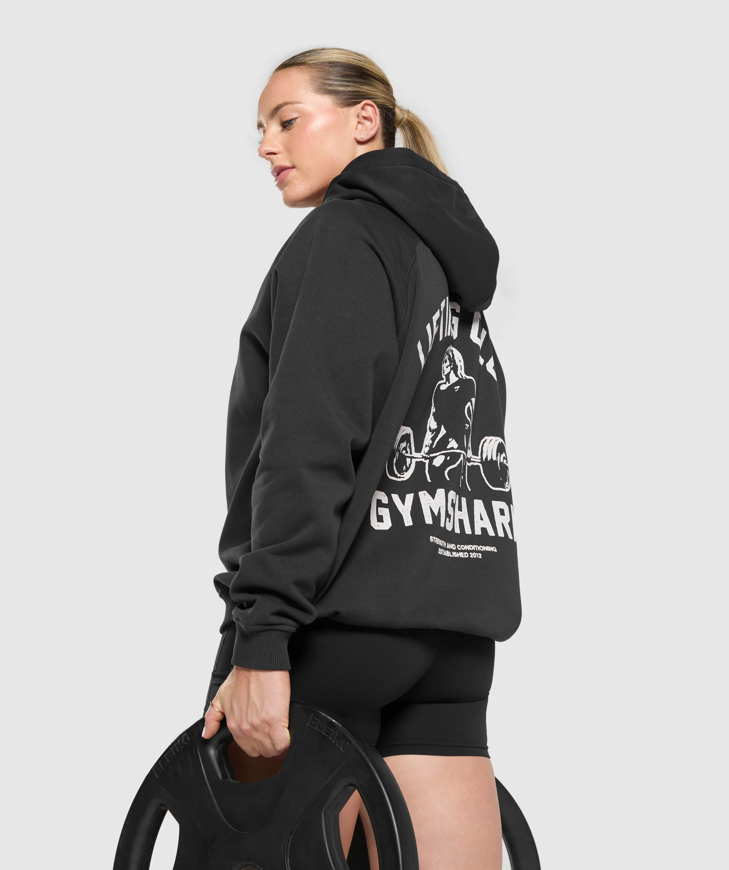 Gymshark Lifting Club Graphic Brushed Hoodie - Black