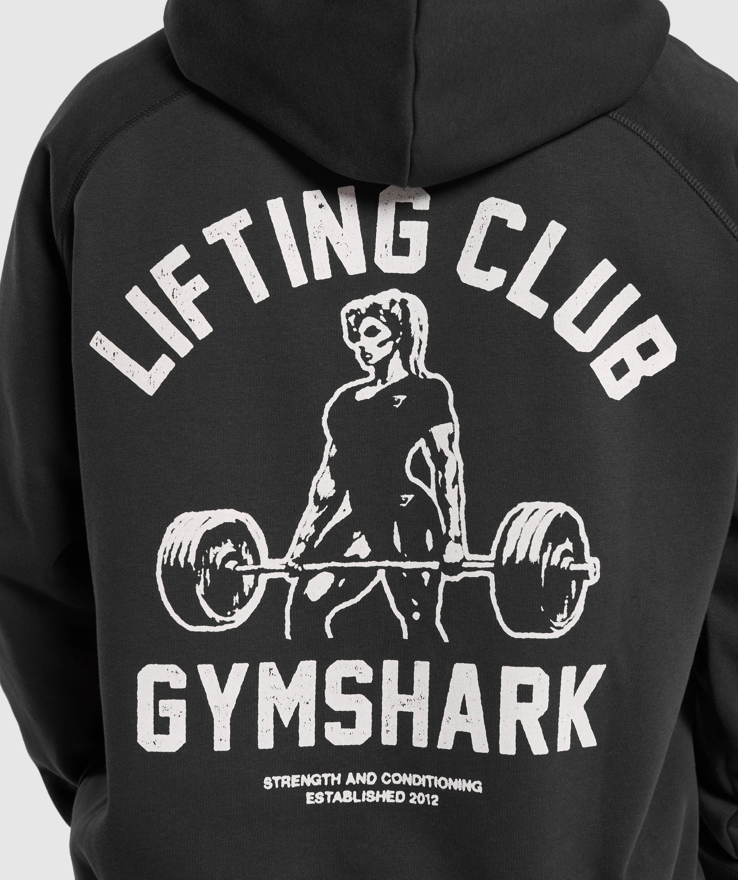 Gymshark Lifting Club Graphic Brushed Hoodie - Black