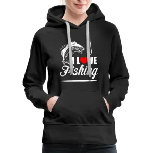 I Love Fishing Women’s Premium Hoodie