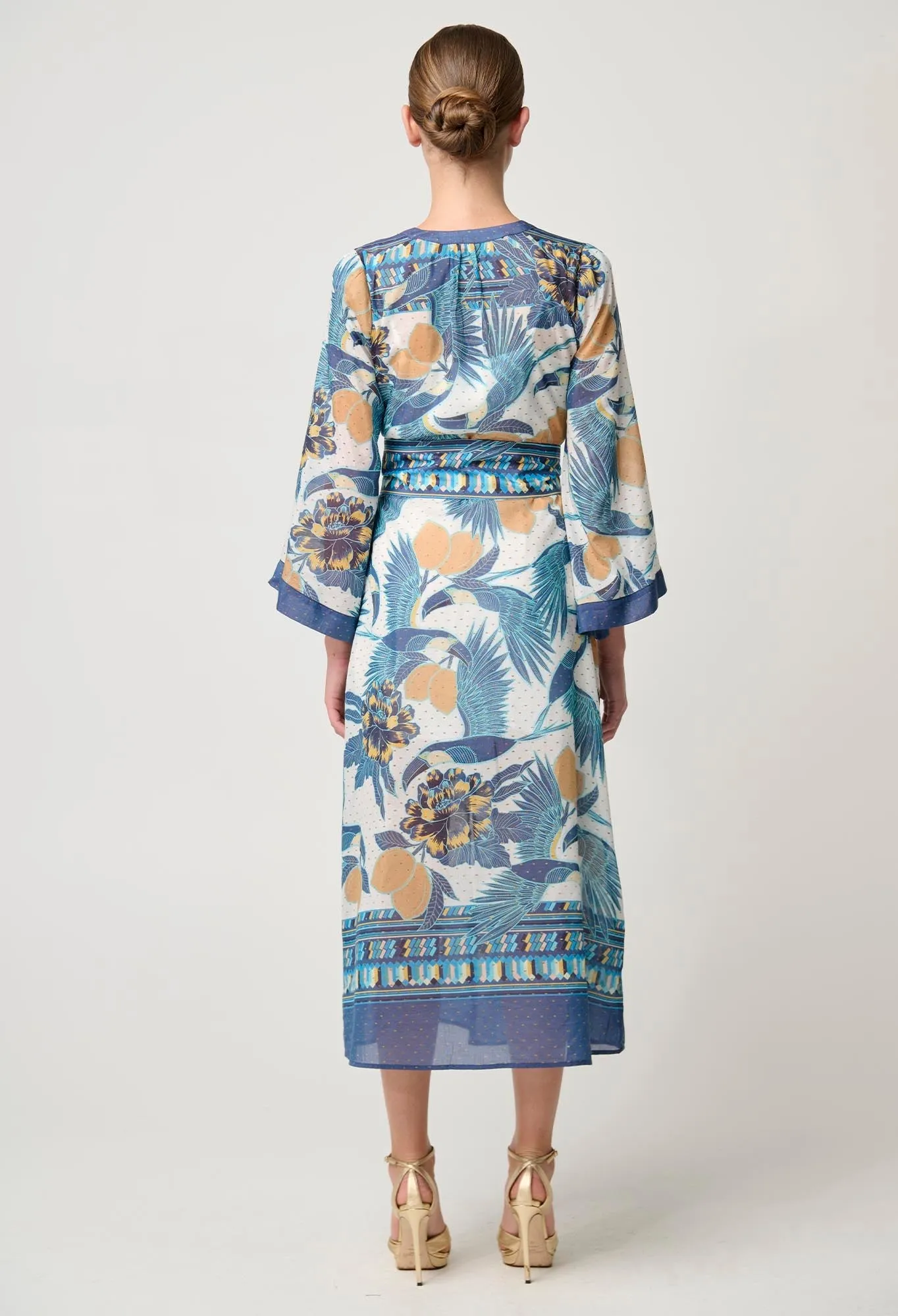 Kimona Cotton Silk Coat Dress
