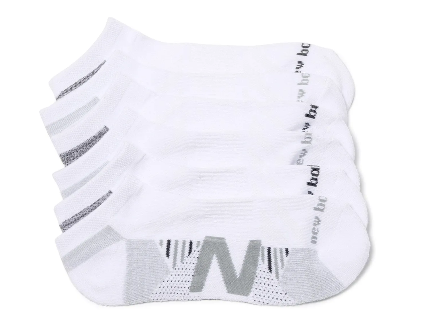 New Balance Soft Lined Socks 6 Pieces, White