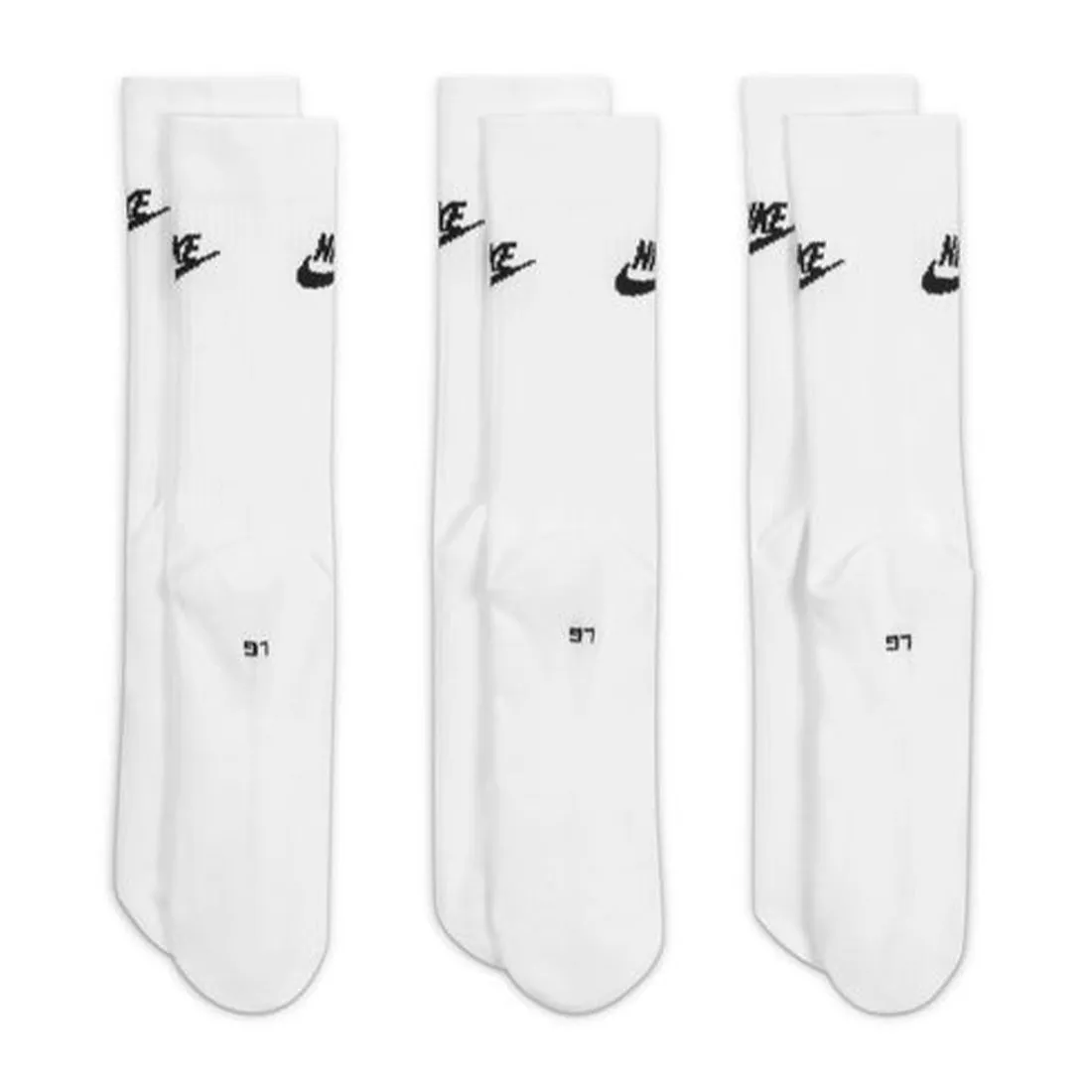 NIKE SPORTSWEAR EVERYDAY ESSENTIAL CREW SOCKS (3 PAIRS) WHITE