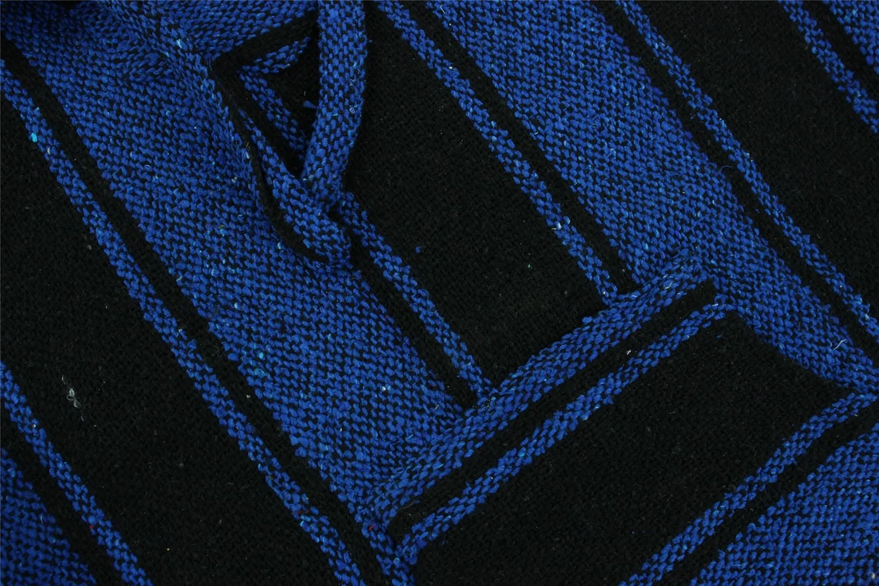 Recycled Mexican Baja Jerga Hoody - Blue Black