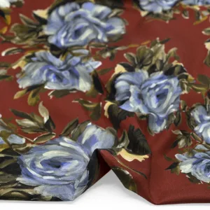 Remnant - 80cm - Deadstock Muse Viscose Twill - Spice/Bluestone/Kelp