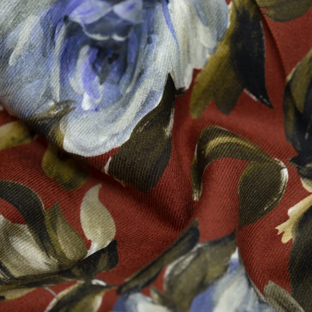 Remnant - 80cm - Deadstock Muse Viscose Twill - Spice/Bluestone/Kelp