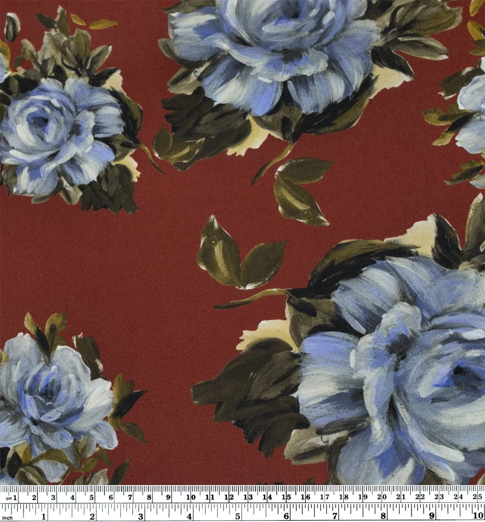 Remnant - 80cm - Deadstock Muse Viscose Twill - Spice/Bluestone/Kelp