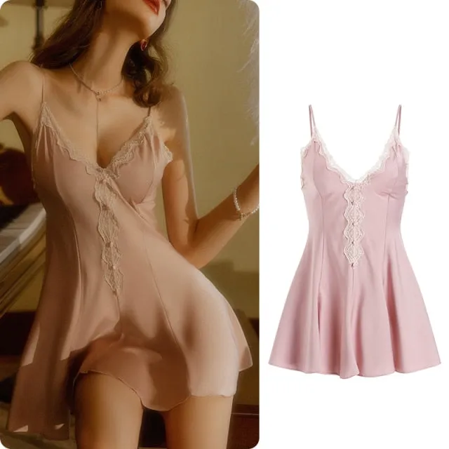 Sexy Lace V-Neck Sling Nightdress