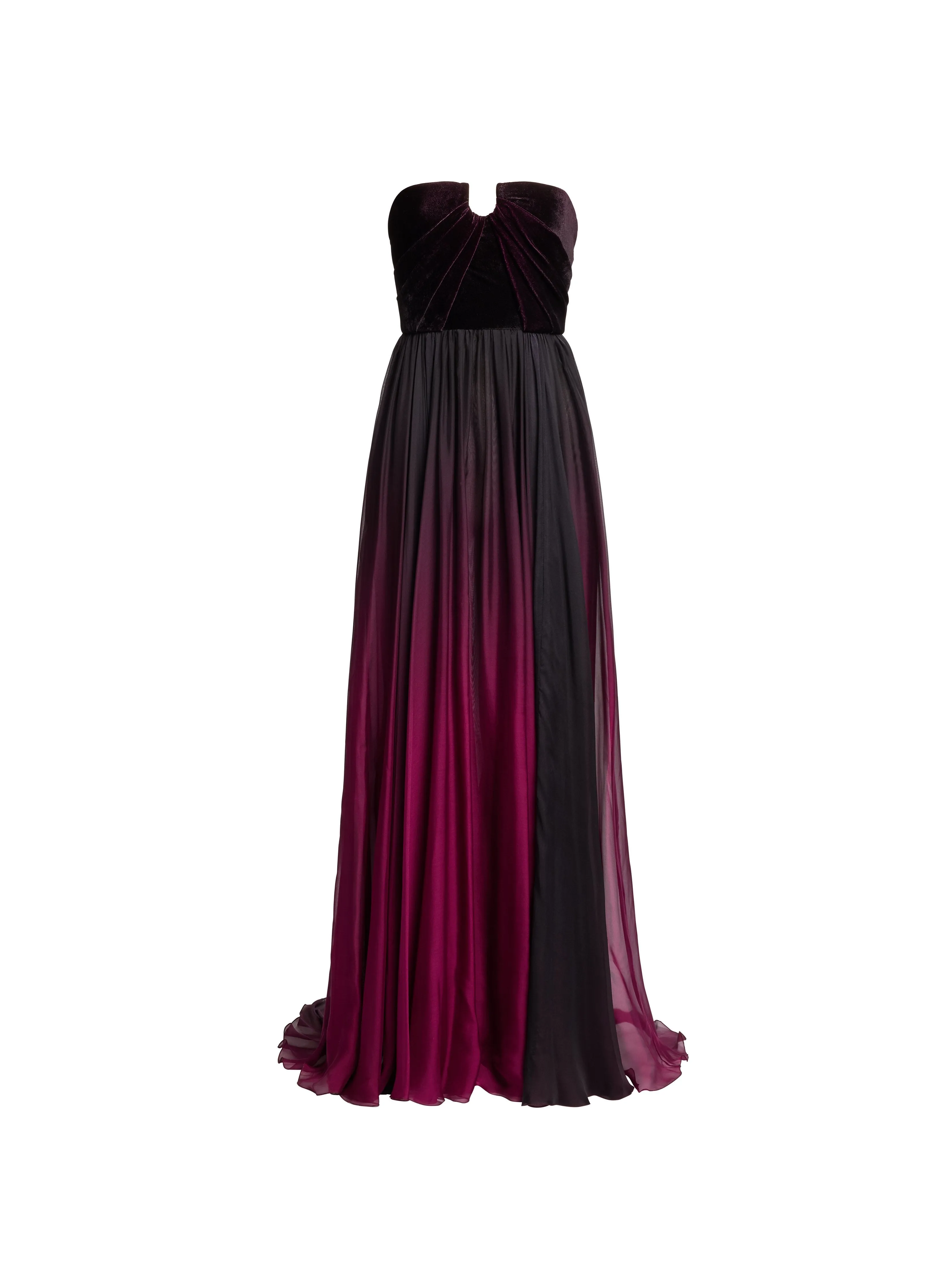 Silk and Velvet Long Dress