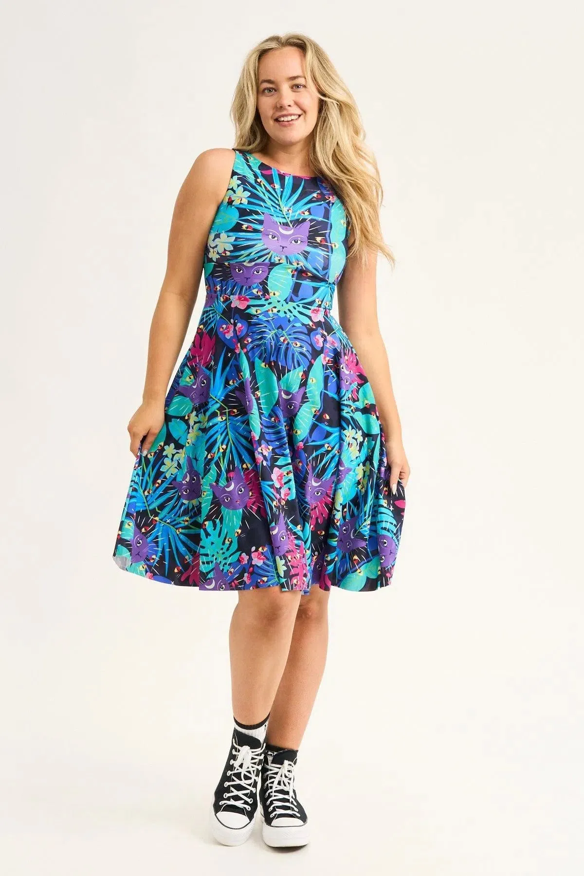 Silky Reversible Comfort Crop Midi Dress W/Pockets - Mysticatz