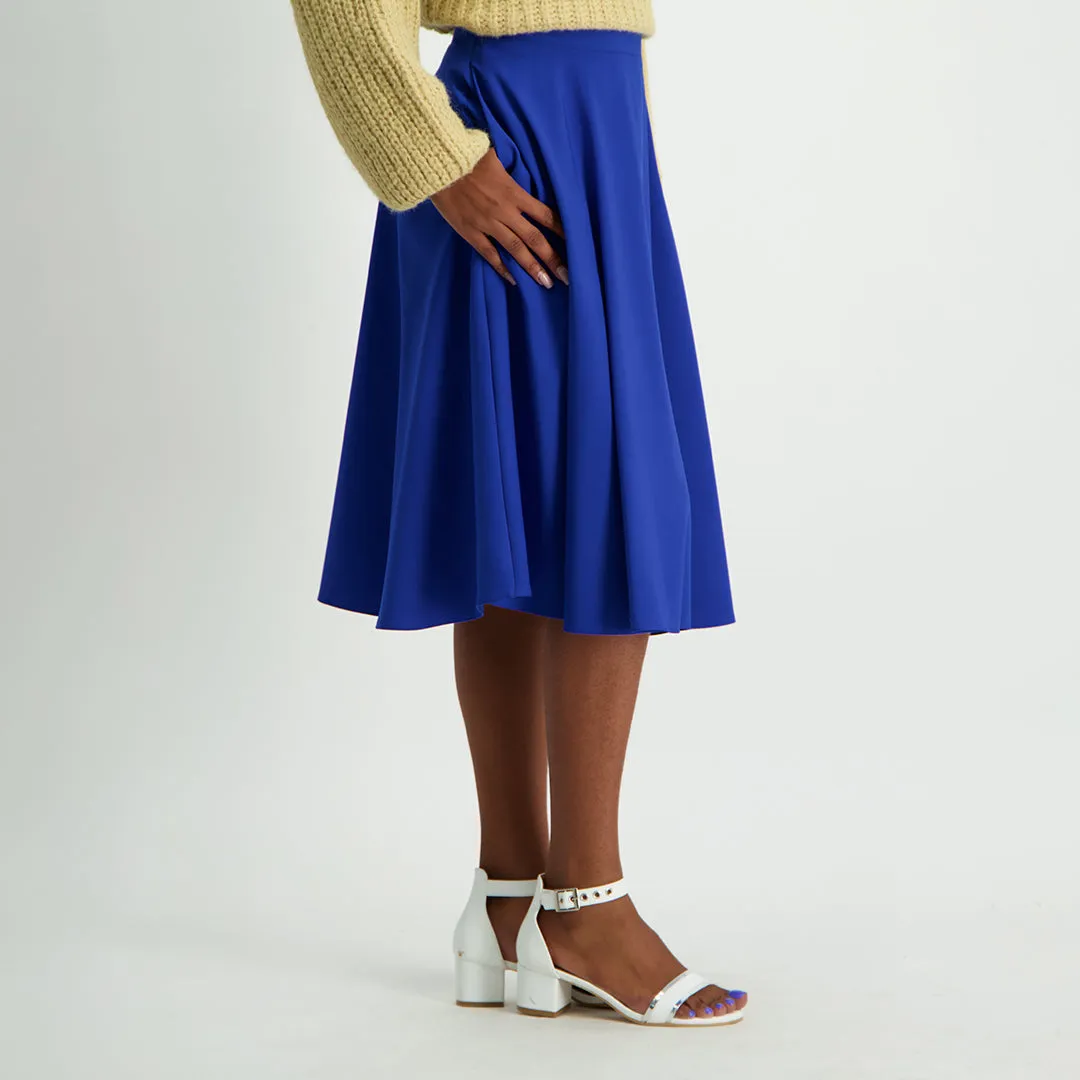 Skirt black flare cotton