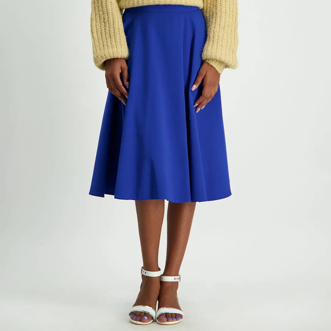 Skirt black flare cotton