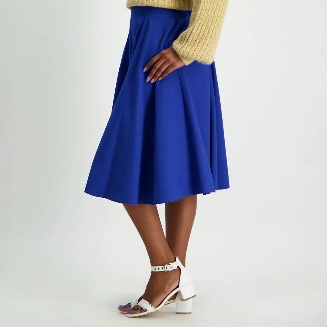 Skirt black flare cotton