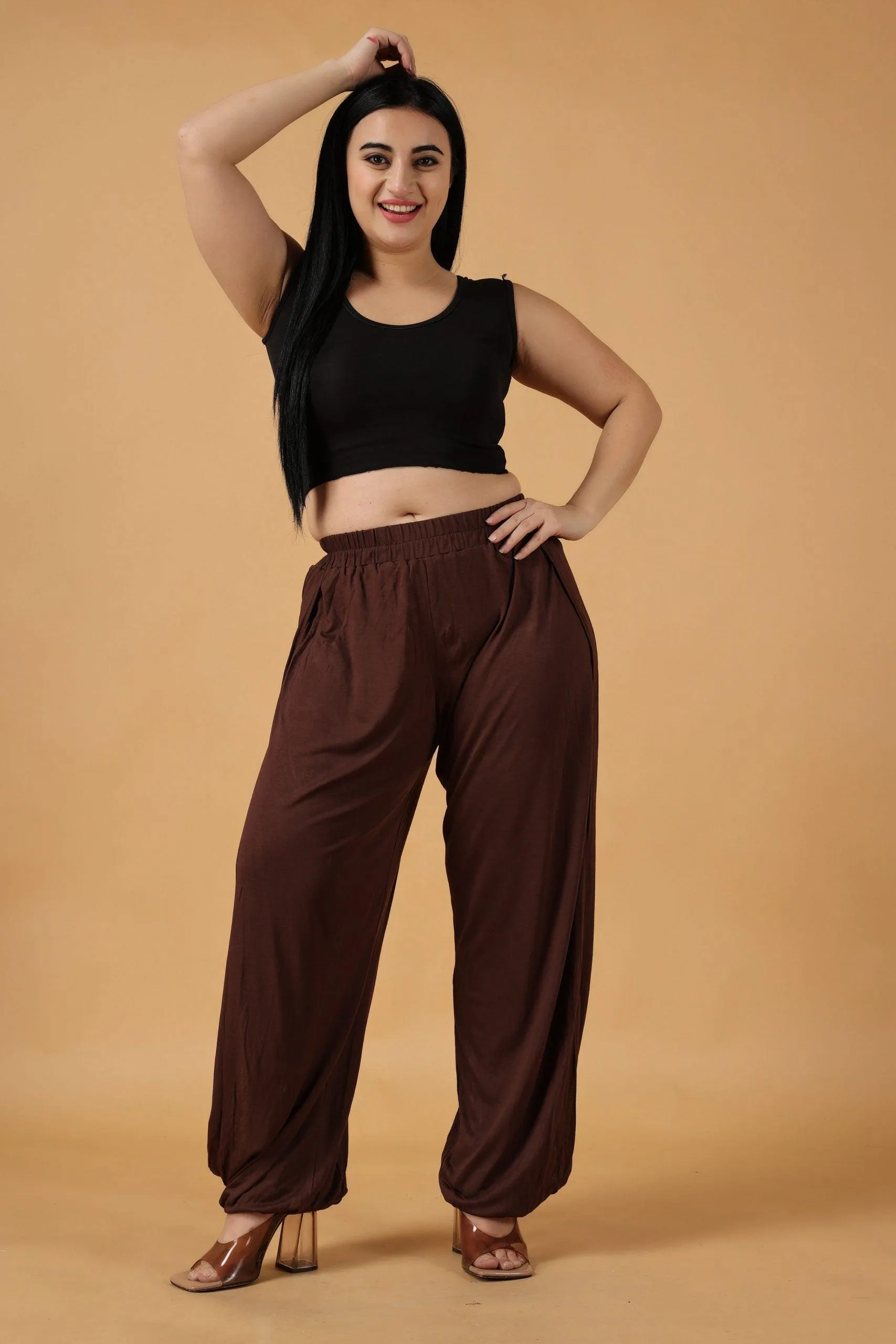 Solid Side Slit Bottom Tie Pyjamas