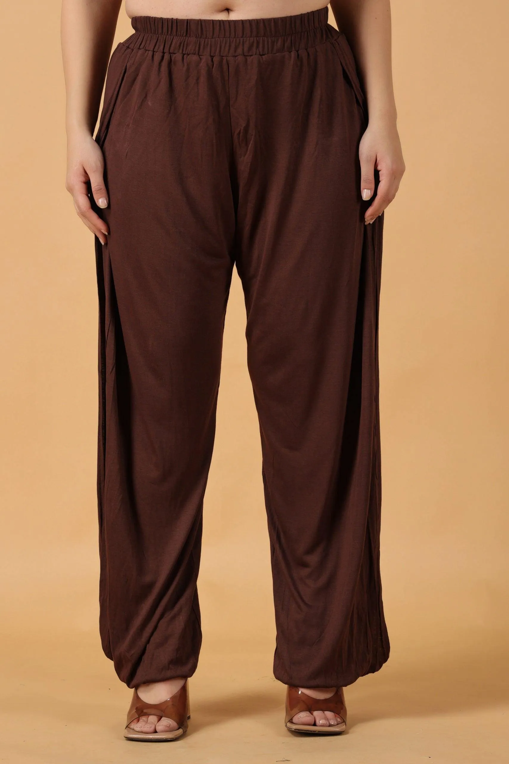 Solid Side Slit Bottom Tie Pyjamas