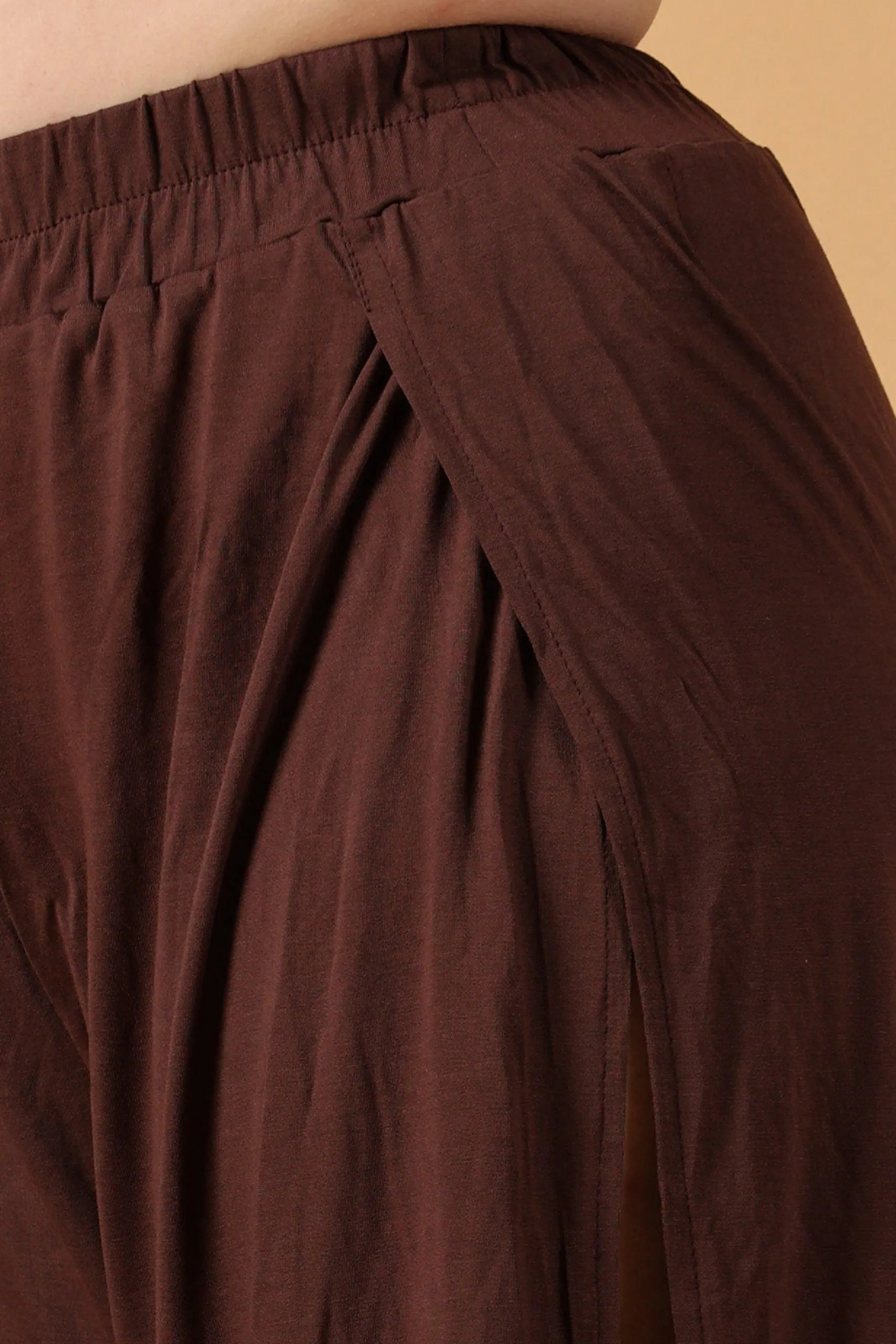 Solid Side Slit Bottom Tie Pyjamas