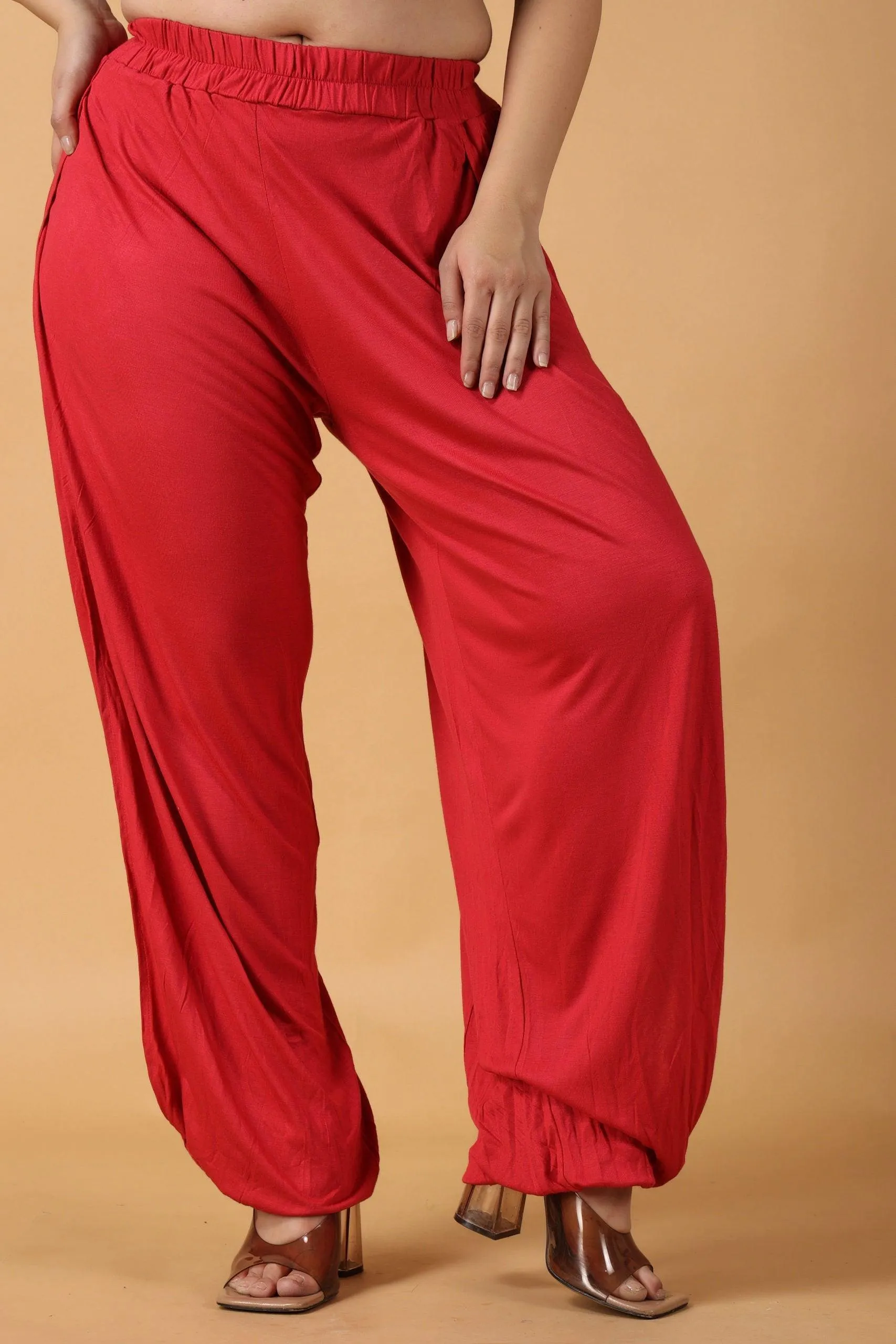 Solid Side Slit Bottom Tie Pyjamas