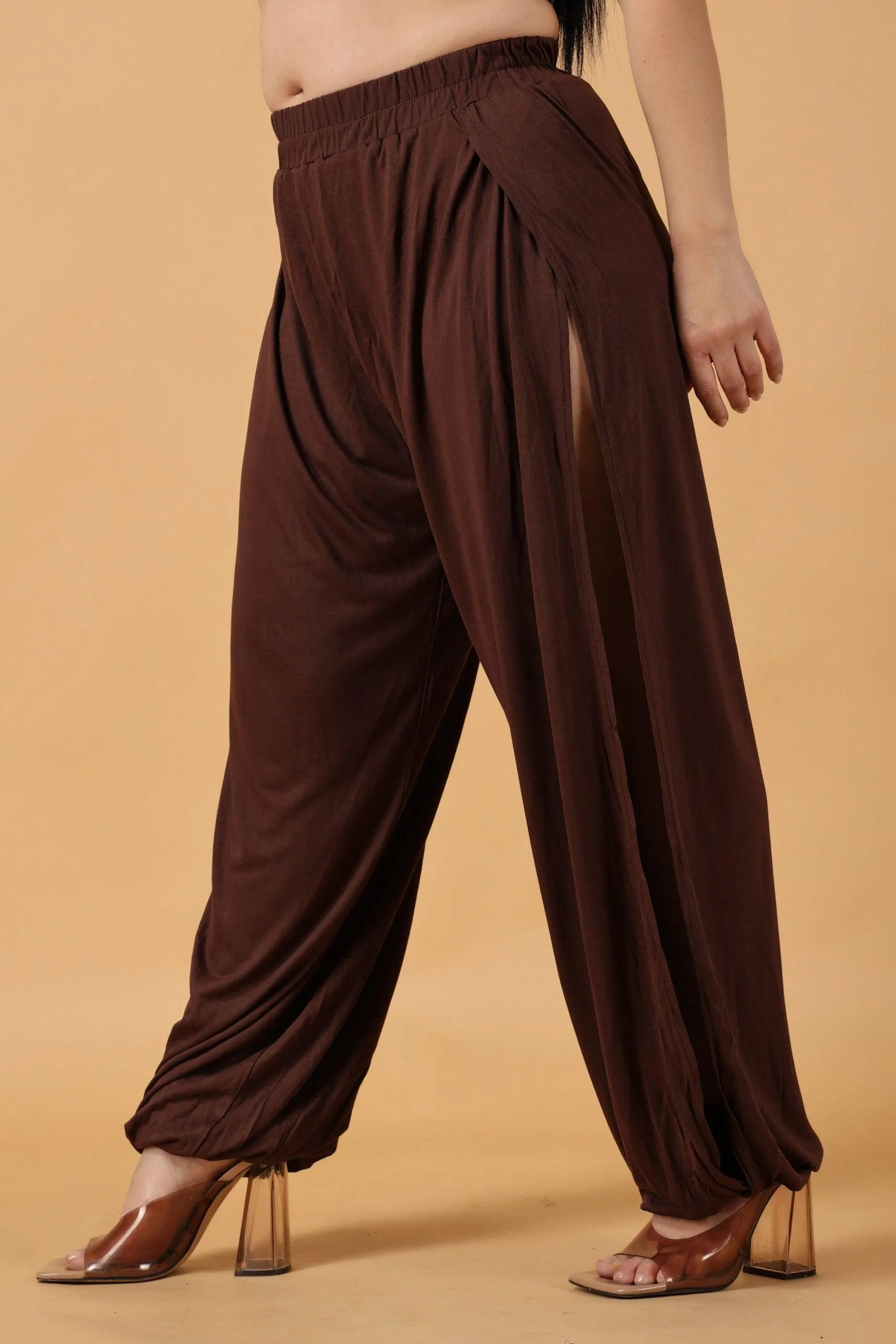 Solid Side Slit Bottom Tie Pyjamas