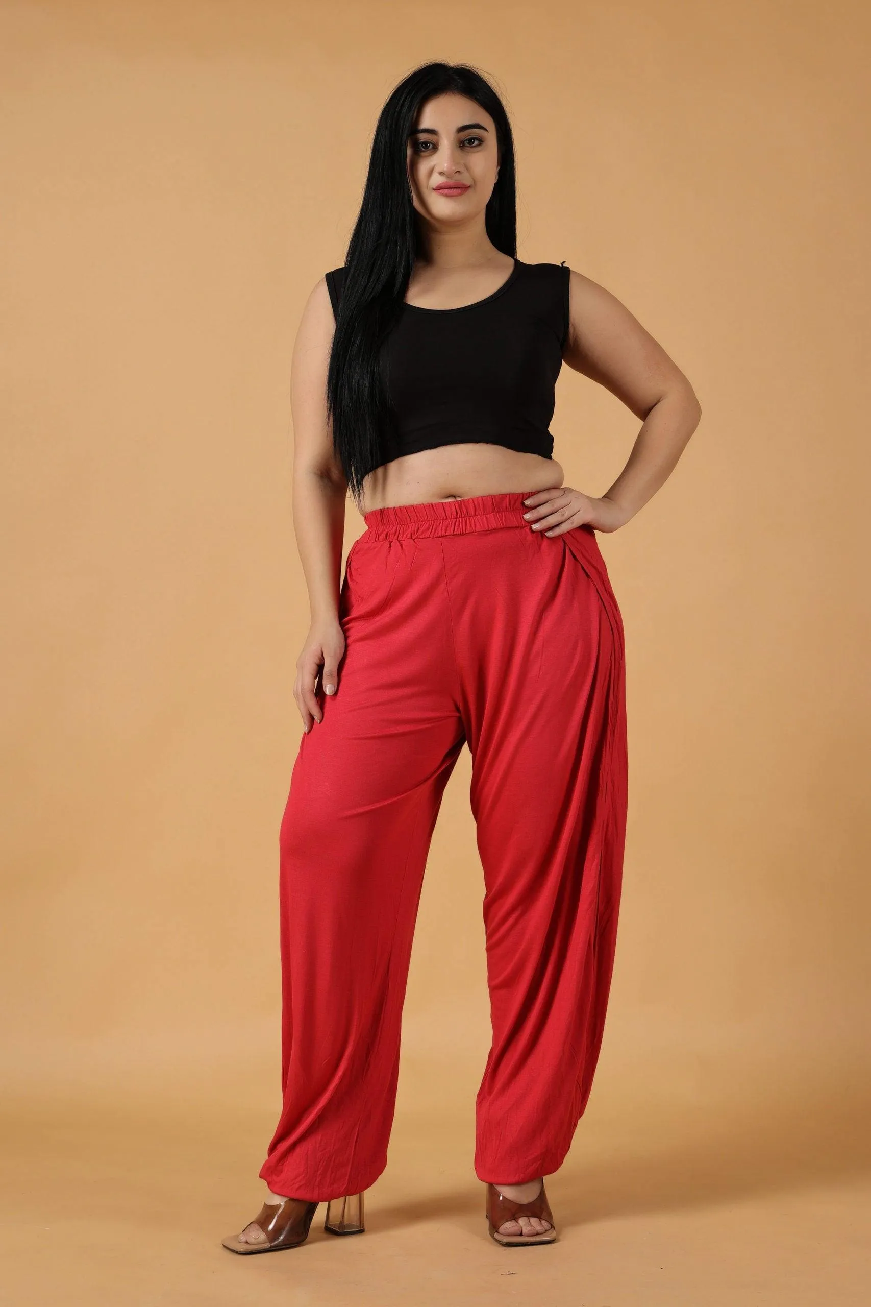 Solid Side Slit Bottom Tie Pyjamas