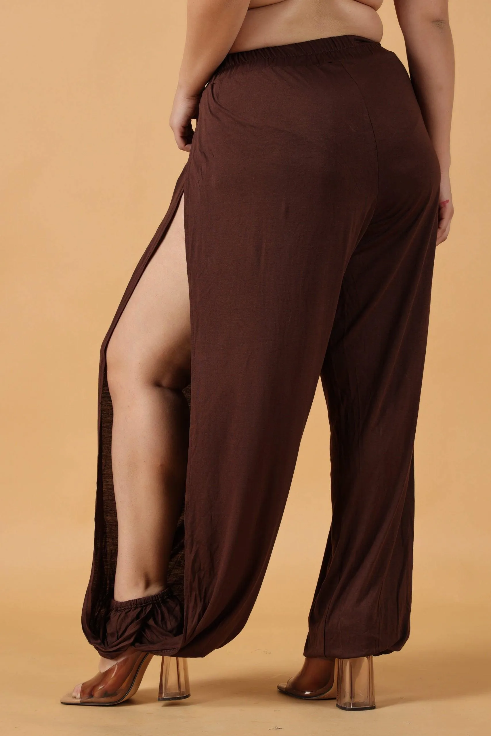 Solid Side Slit Bottom Tie Pyjamas