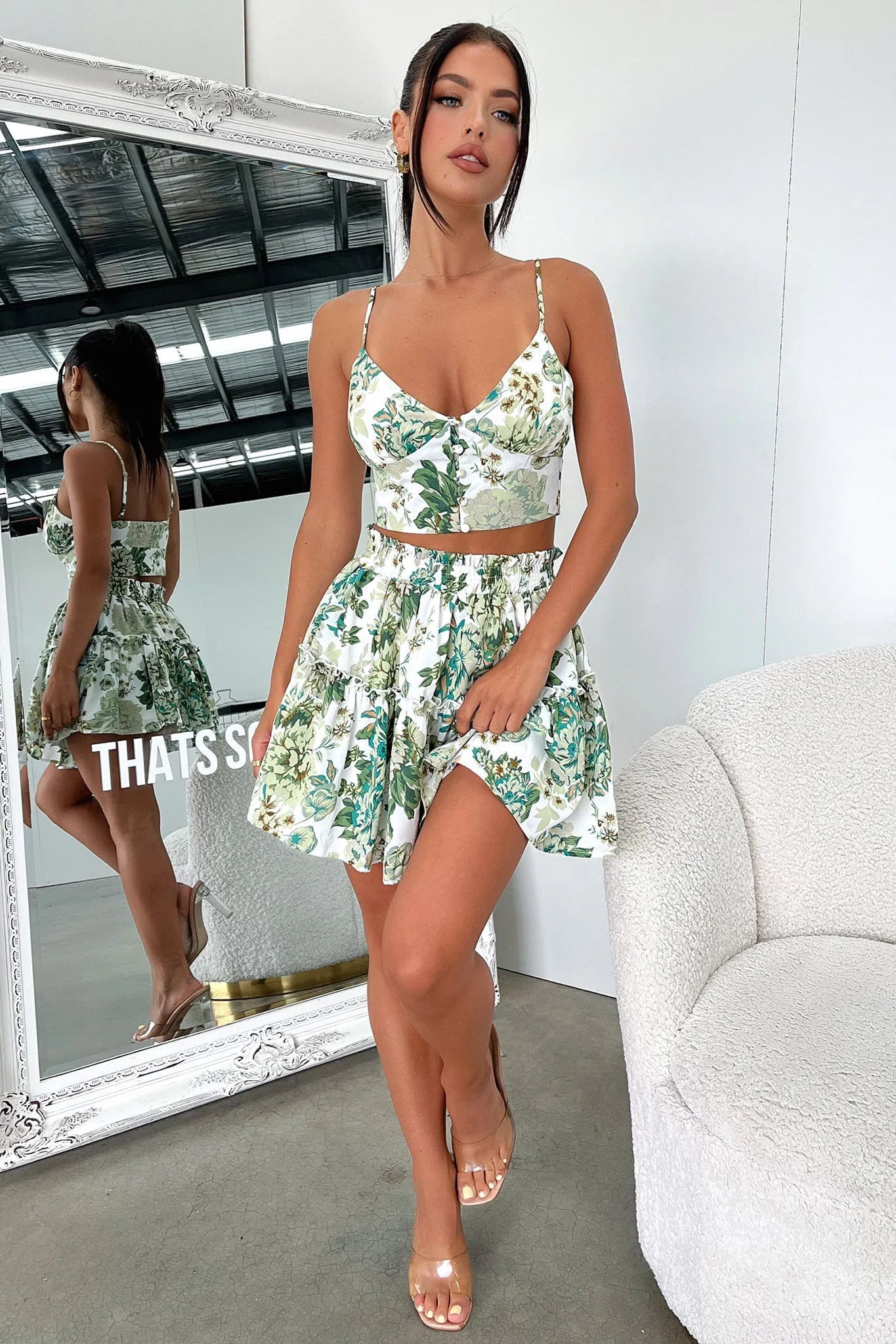 Tahan Skirt - Green Floral