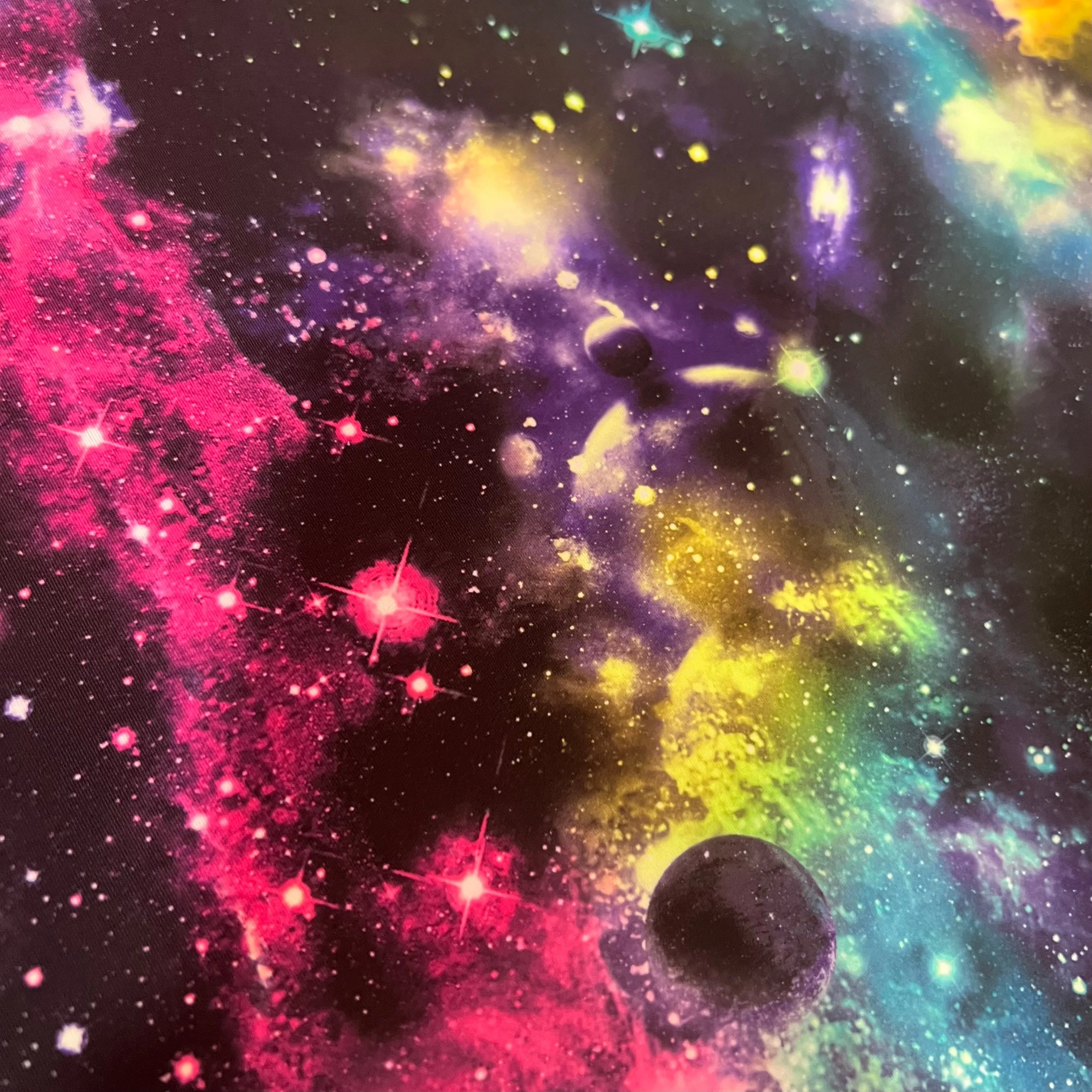 UV Glow Galaxy Print Spandex Fabric