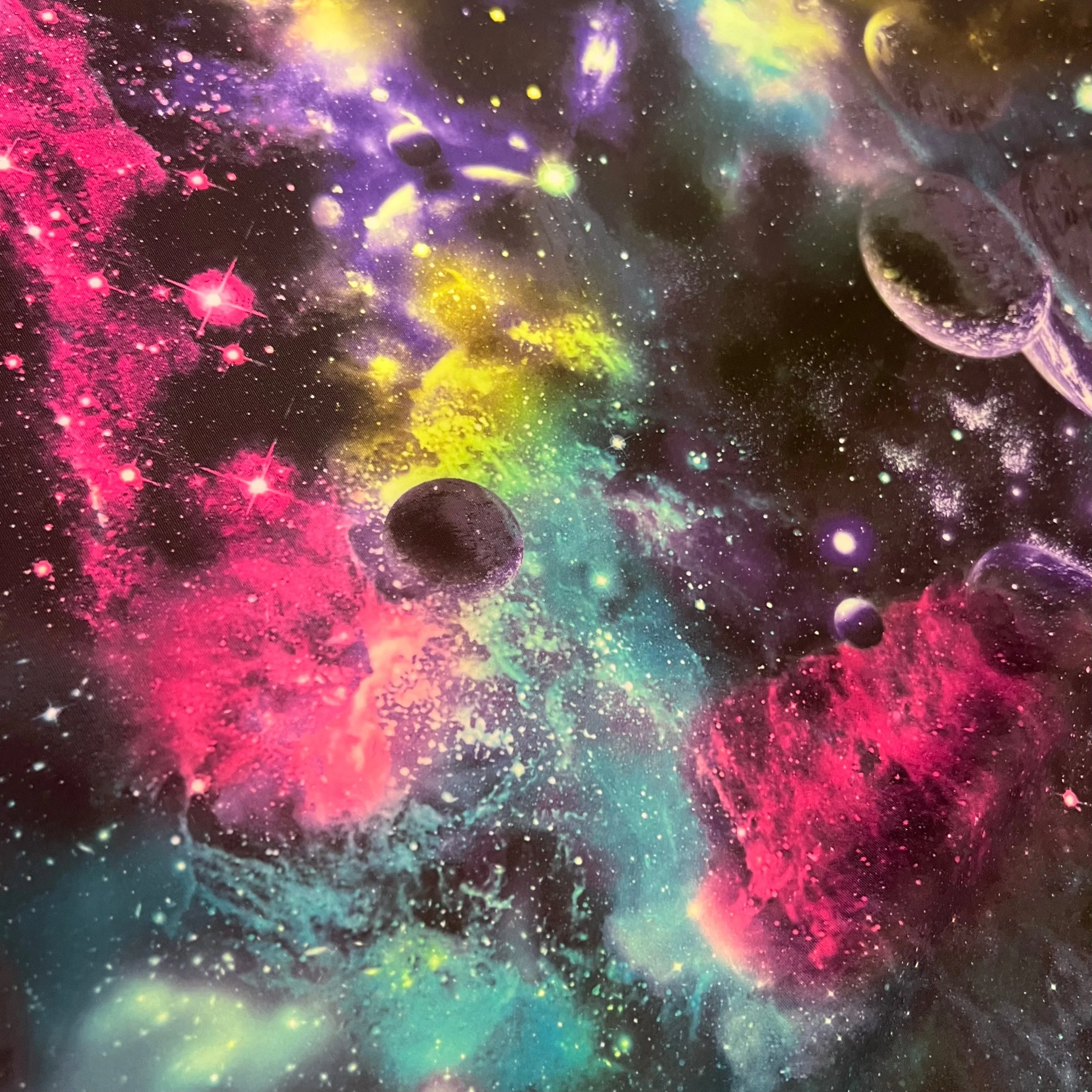 UV Glow Galaxy Print Spandex Fabric