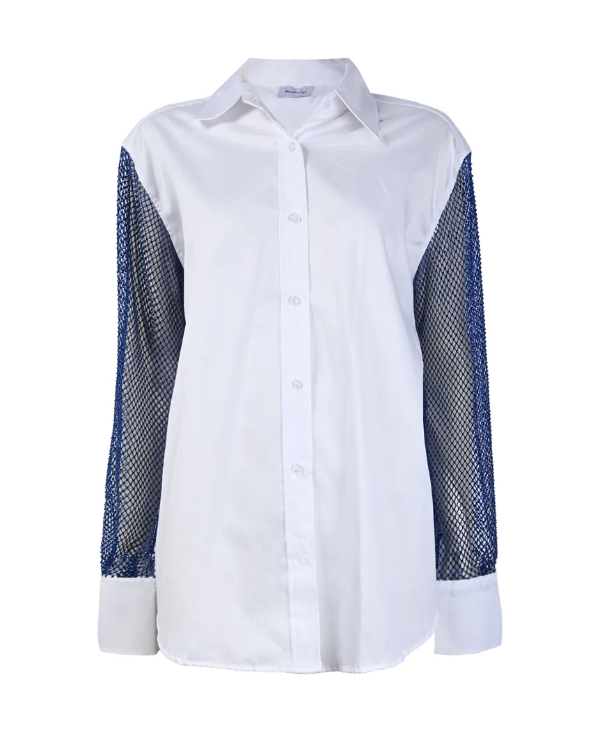 White Mesh Blouse