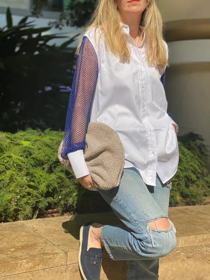 White Mesh Blouse