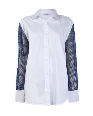 White Mesh Blouse