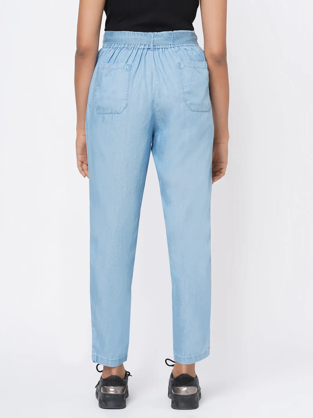 Women High-Rise Comfort Paper Bag Pants